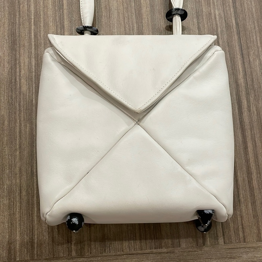 White leather purse